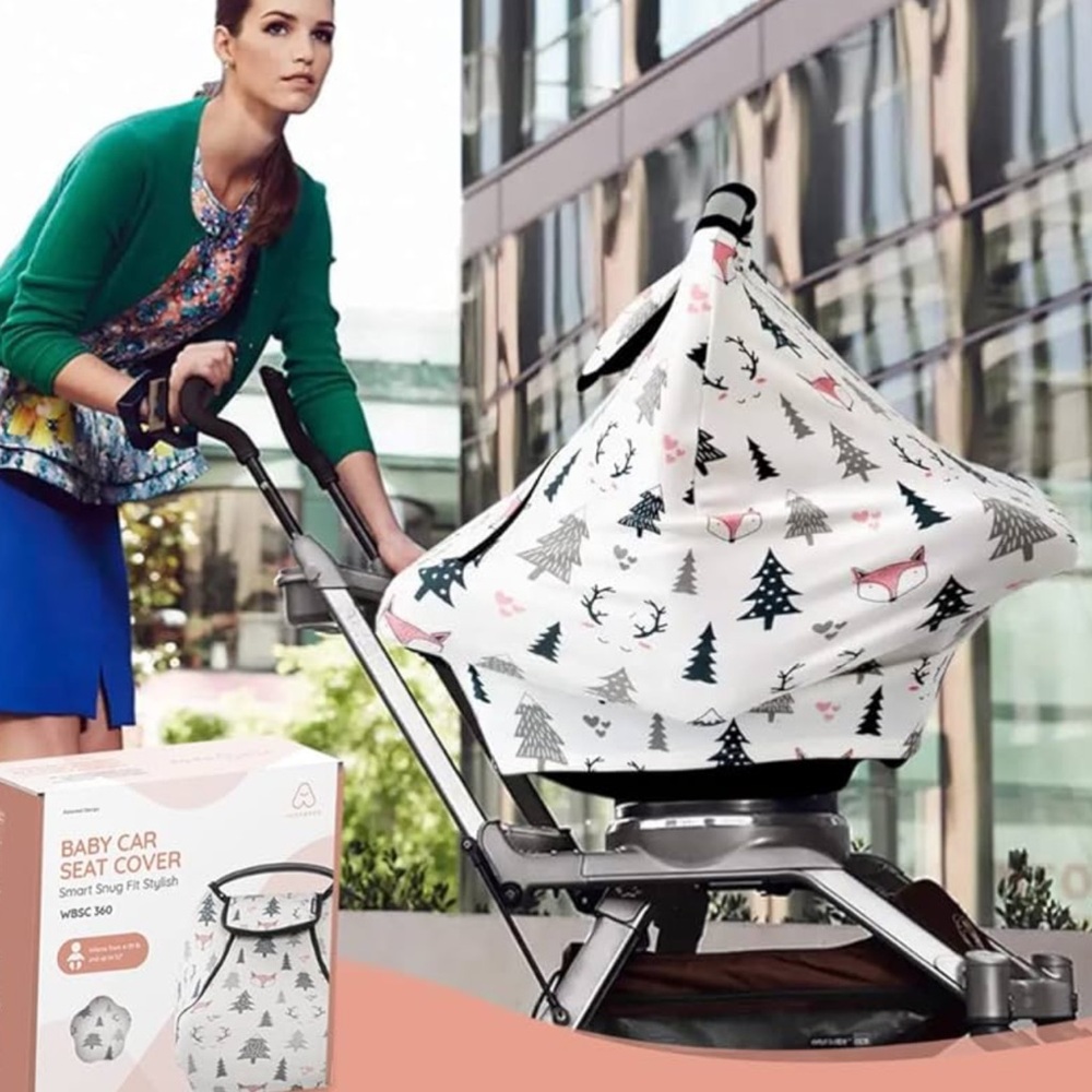 Fox and Tree Patterned baby car seat Cover